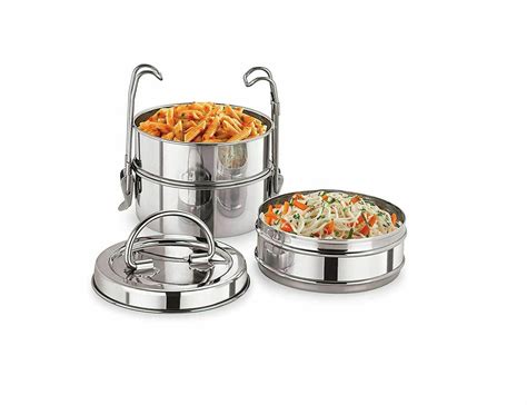 homeo stainless steel vacuum lunch dinner tiffin box|3 Tier Indian.